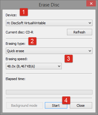 Erasing a disc