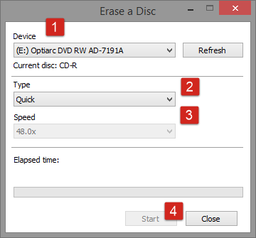 Erasing a disc